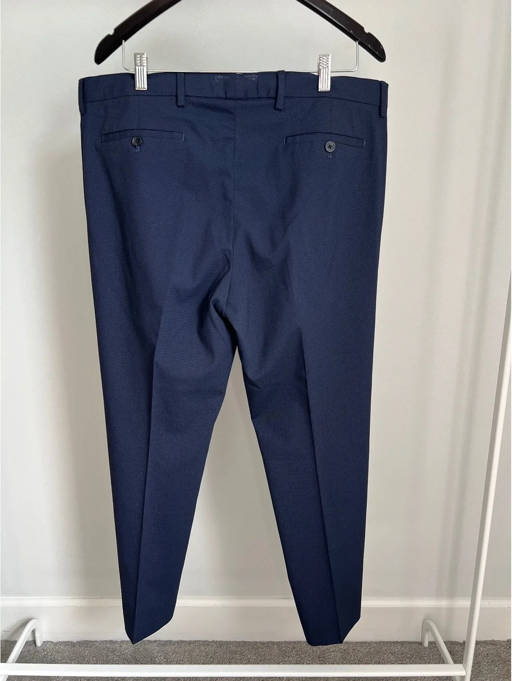 Banana Republic Men’s Slim Fit Dress Pants 34x30 Navy Blue Micro Check